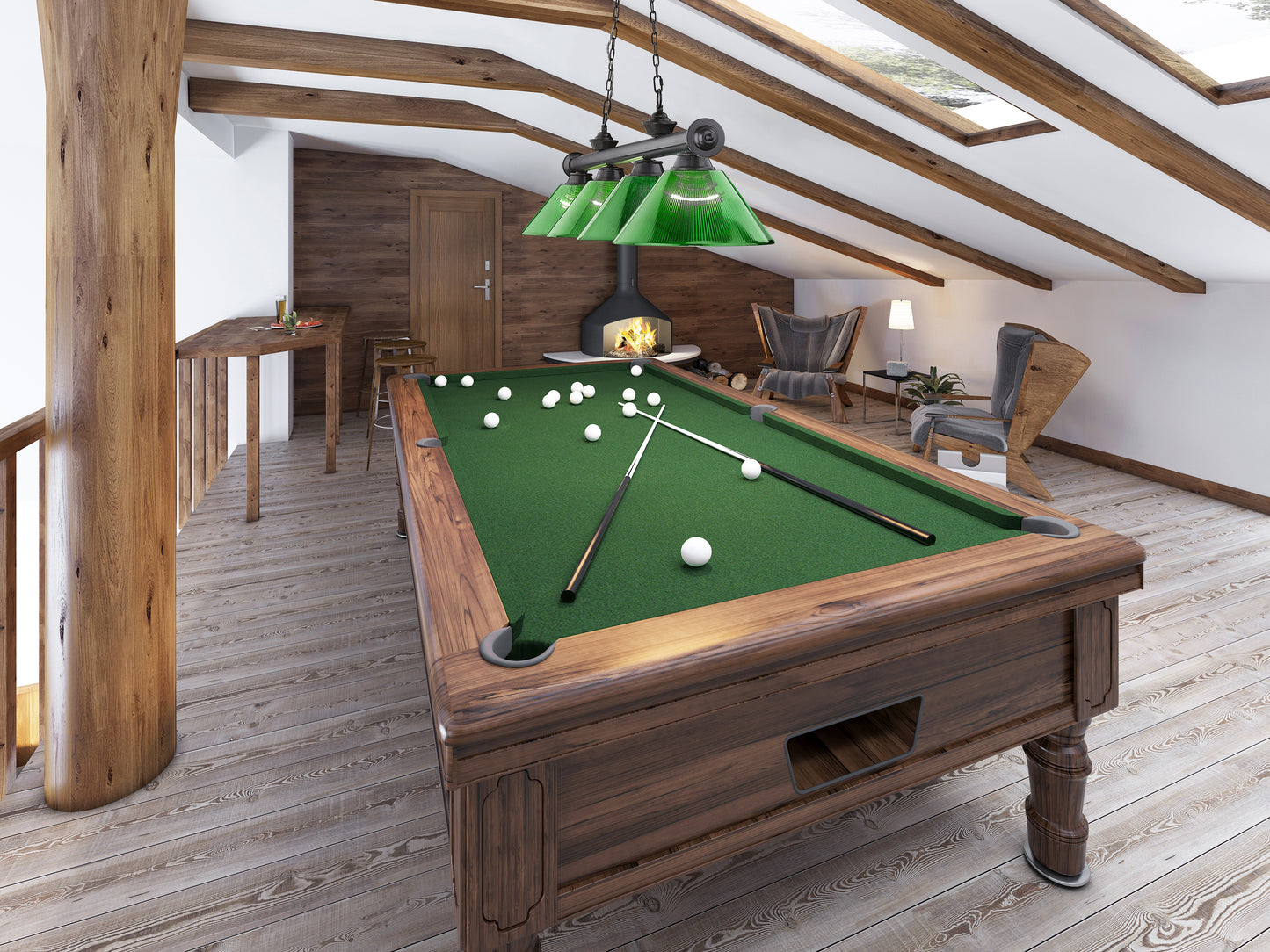 2306-4BP-ARG - Cordon 4 Light 81" Billiard - Bronze Plate