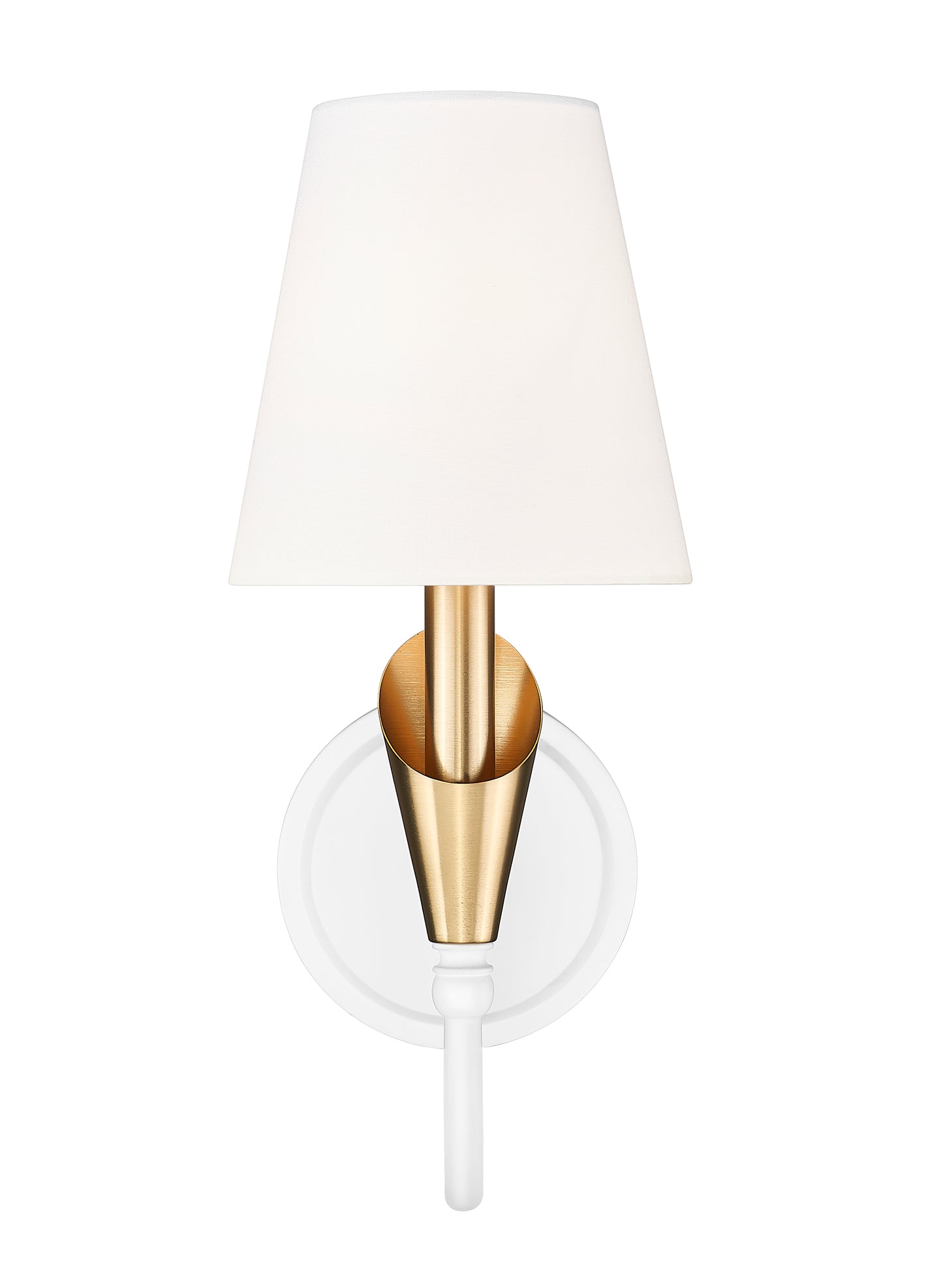4014-1S-TW-MGLD - Claudelle 1 Light Wall 14" Sconce - Tundra White / Modern Gold