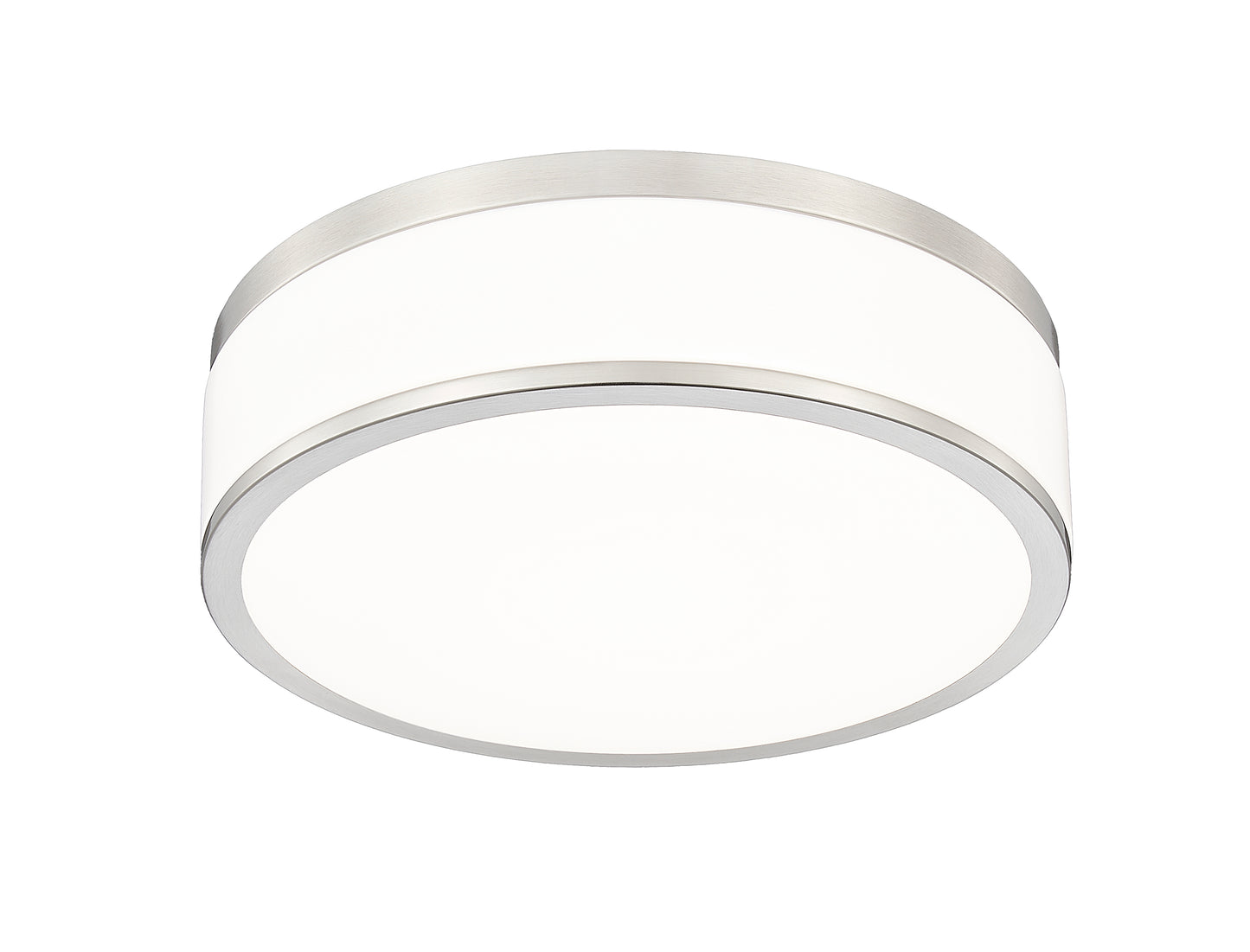 1012F12-BN-LED - Ballord 1 Light Flush 12" Mount - Brushed Nickel