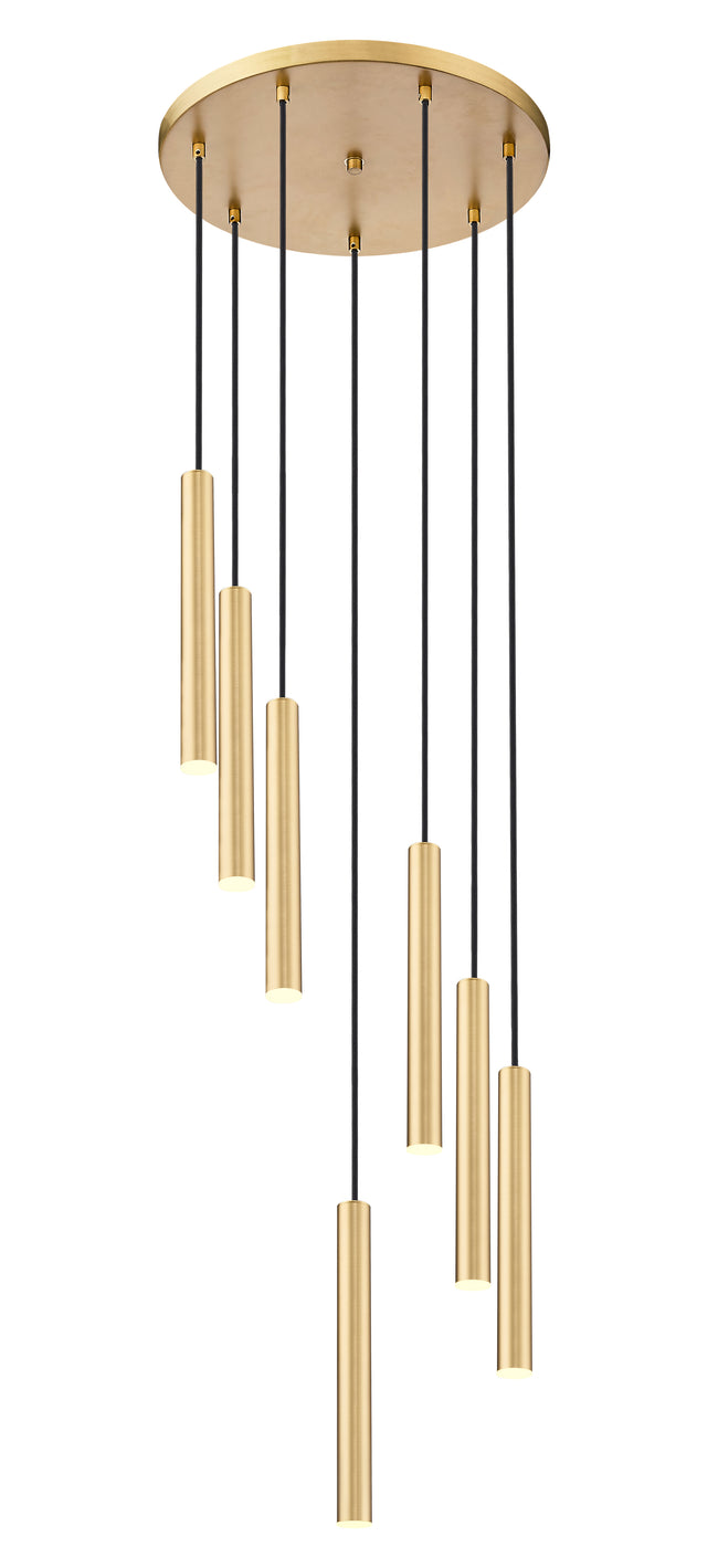 919MP12-7R-MGLD-LED - Forest 7 Light 18" Chandelier - Modern Gold