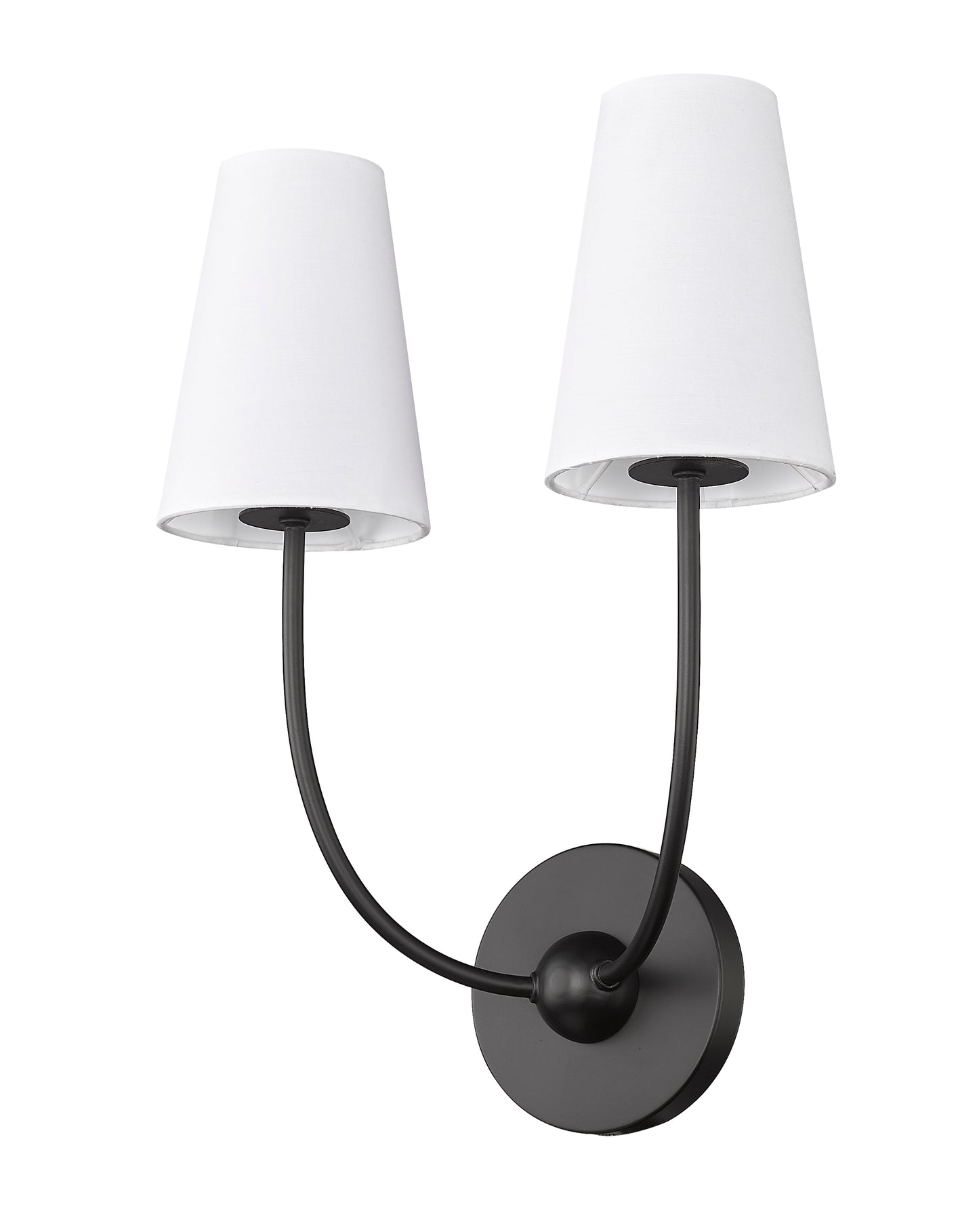 3040-2S-MB - Shannon 2 Light Wall 17" Sconce - Matte Black