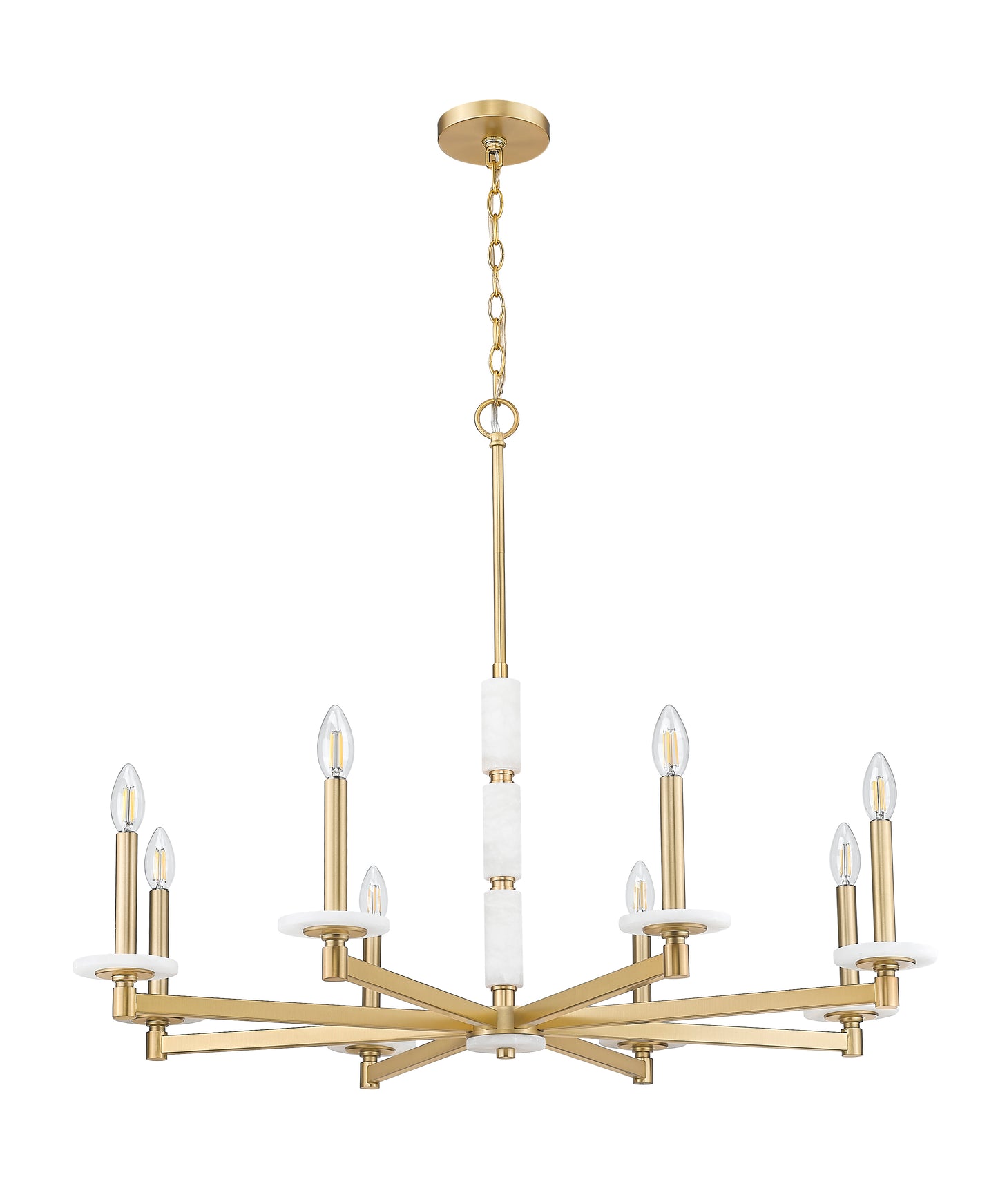 3045-8MGLD - Kaden 8 Light 36" Chandelier - Modern Gold