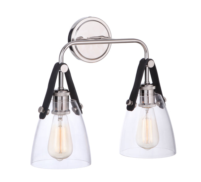 51362-PLN - Hagen 2 Light 14.17" High Wall Sconce - Polished Nickel