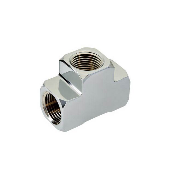 73707 - Tee 3/8F No Lead Brass Polished Chrome Plated