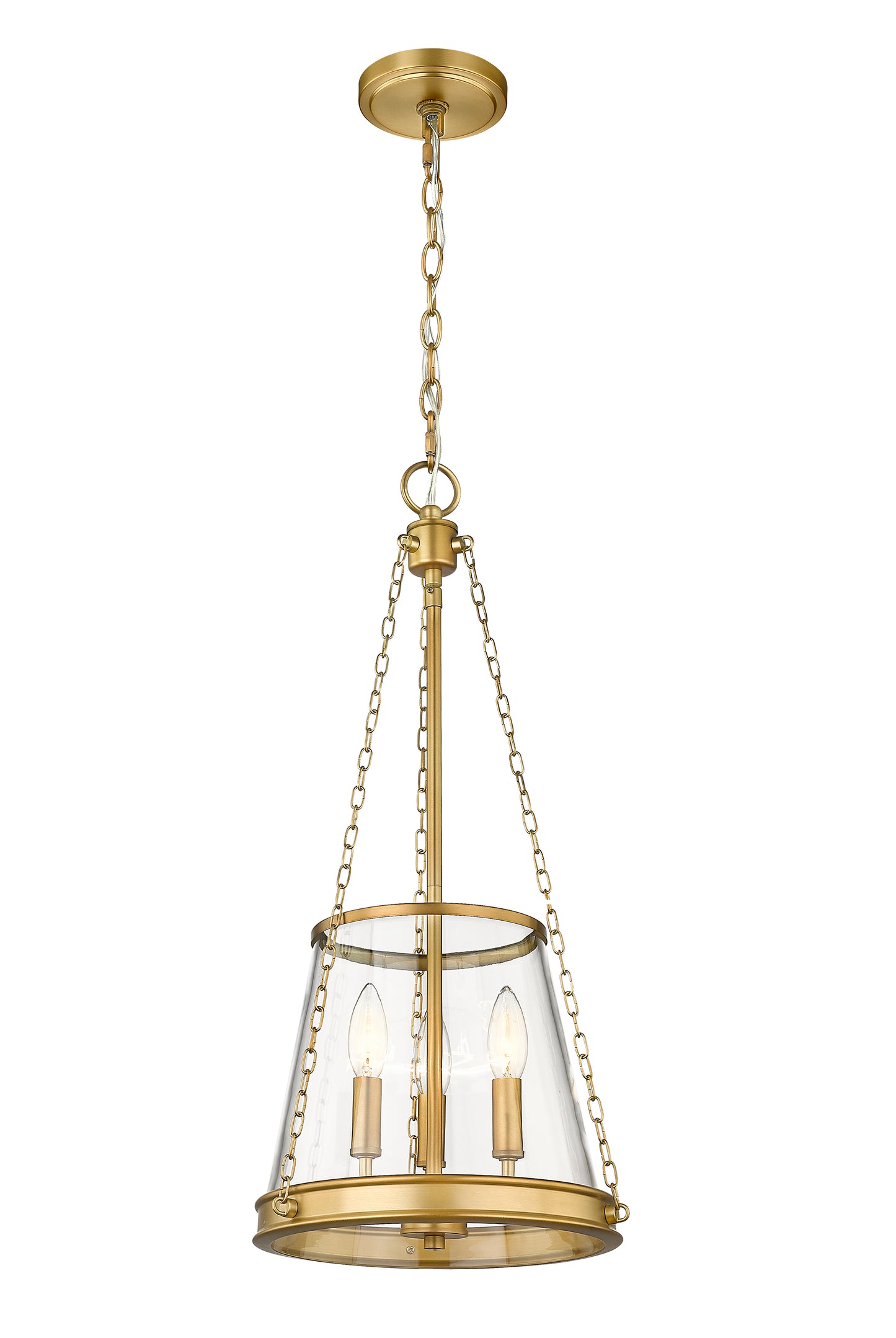341P12-RB - Prescott 3 Light 12" Pendant - Rubbed Brass