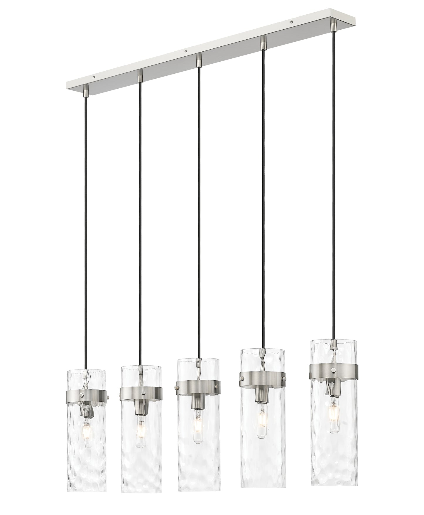 7002P5-5L-BN - Fontaine 5 Light Linear 44" Chandelier - Brushed Nickel