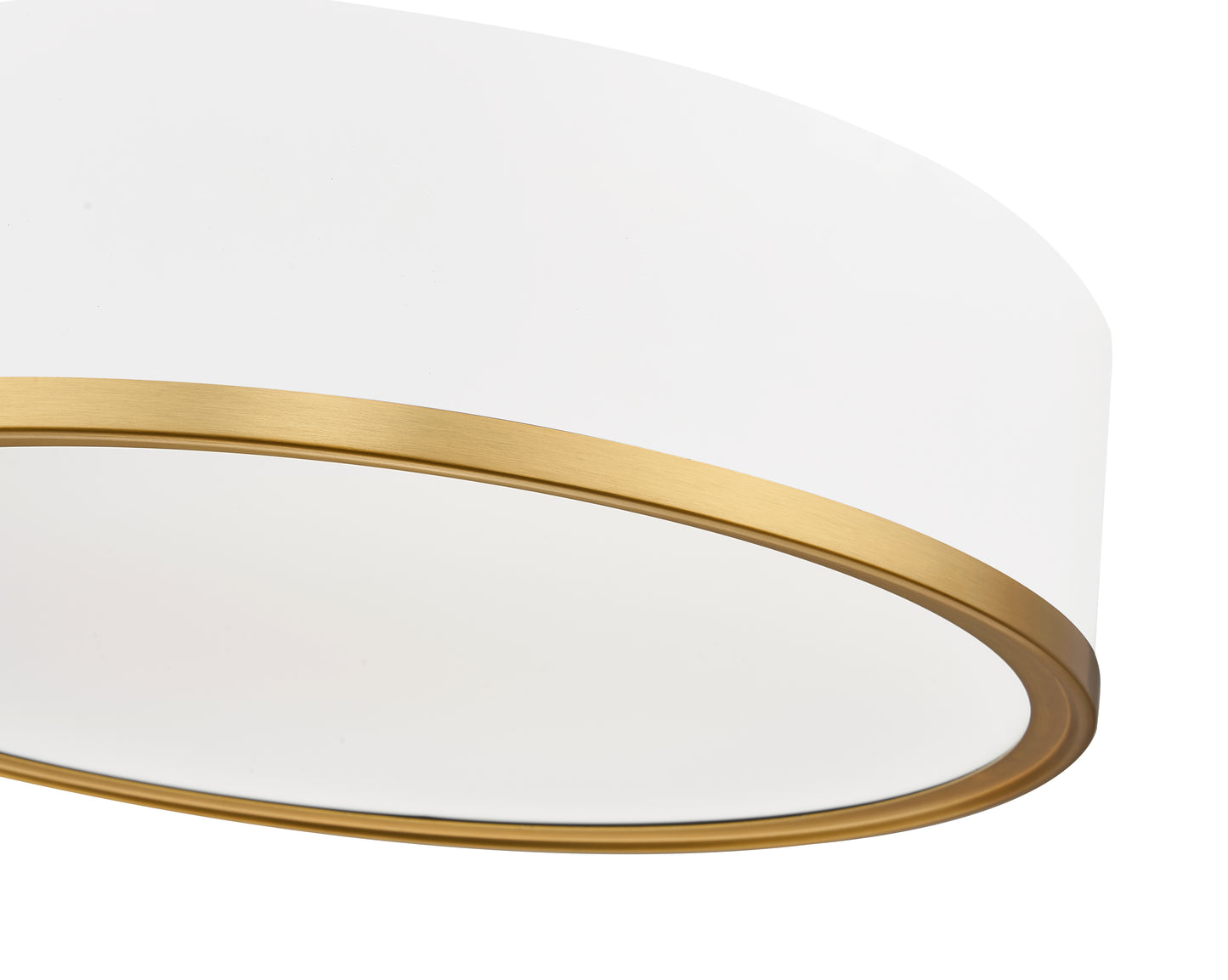 1018F16-MW-MGLD-LED - Bradley 1 Light Flush 16" Mount - Matte White / Modern Gold