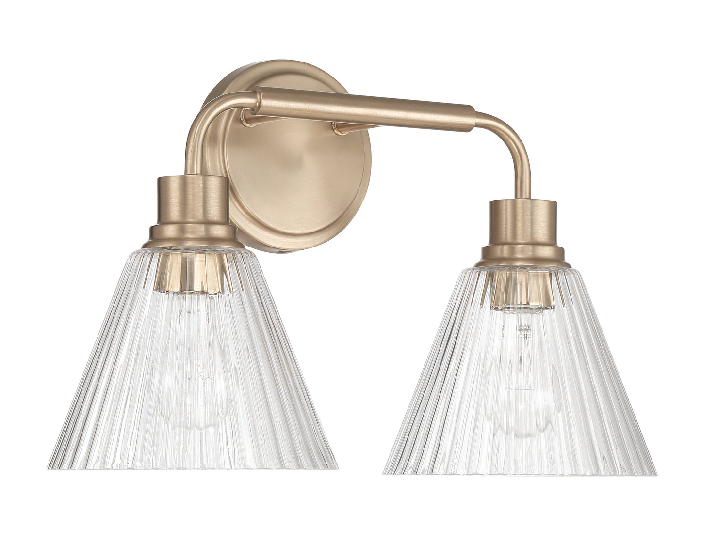 61102-CPZ - Pleated 2 Light 17" Wide Vanity Light - Premium Bronze