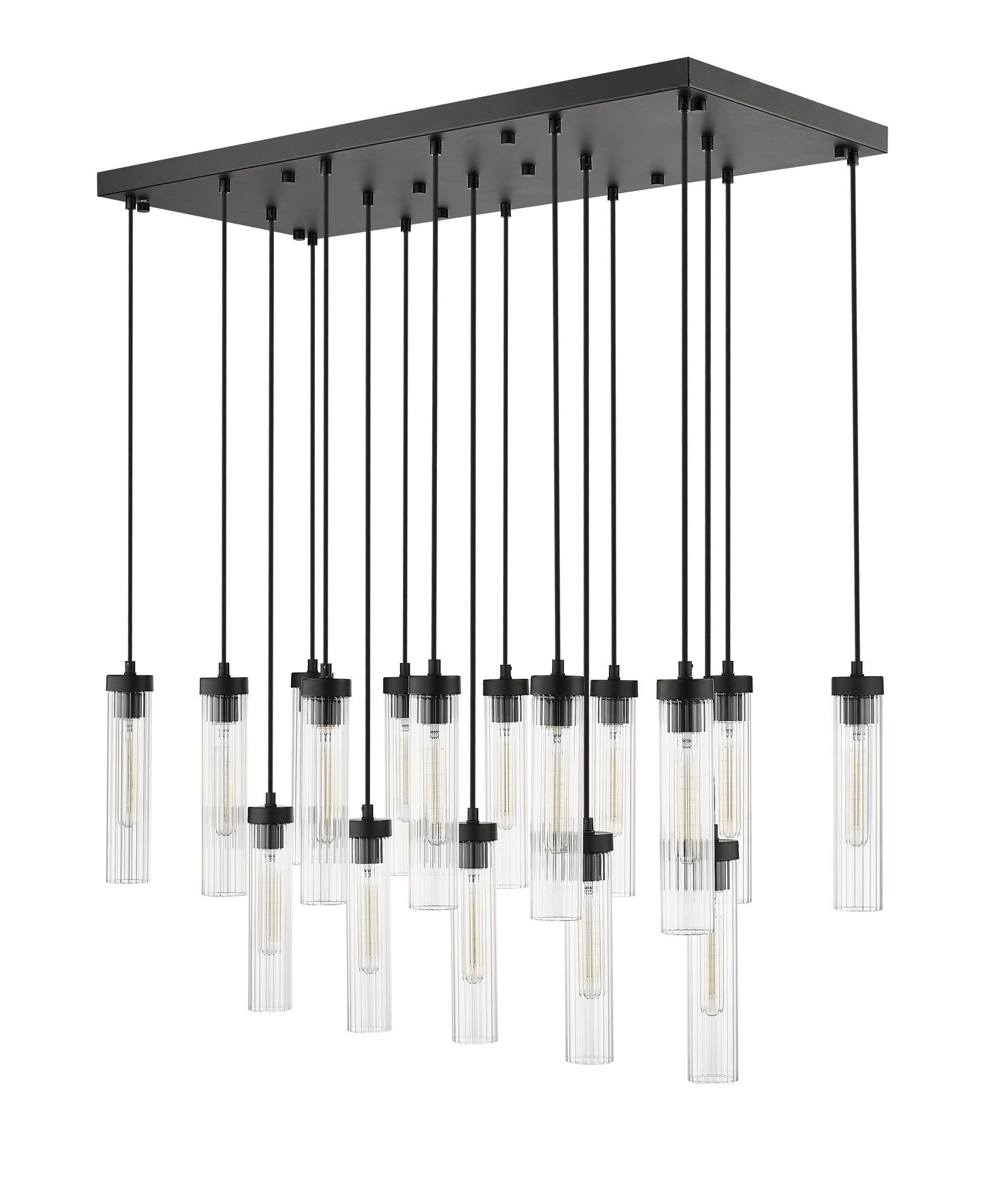 740P-17L-MB - Beau 17 Light Linear 42" Chandelier - Matte Black