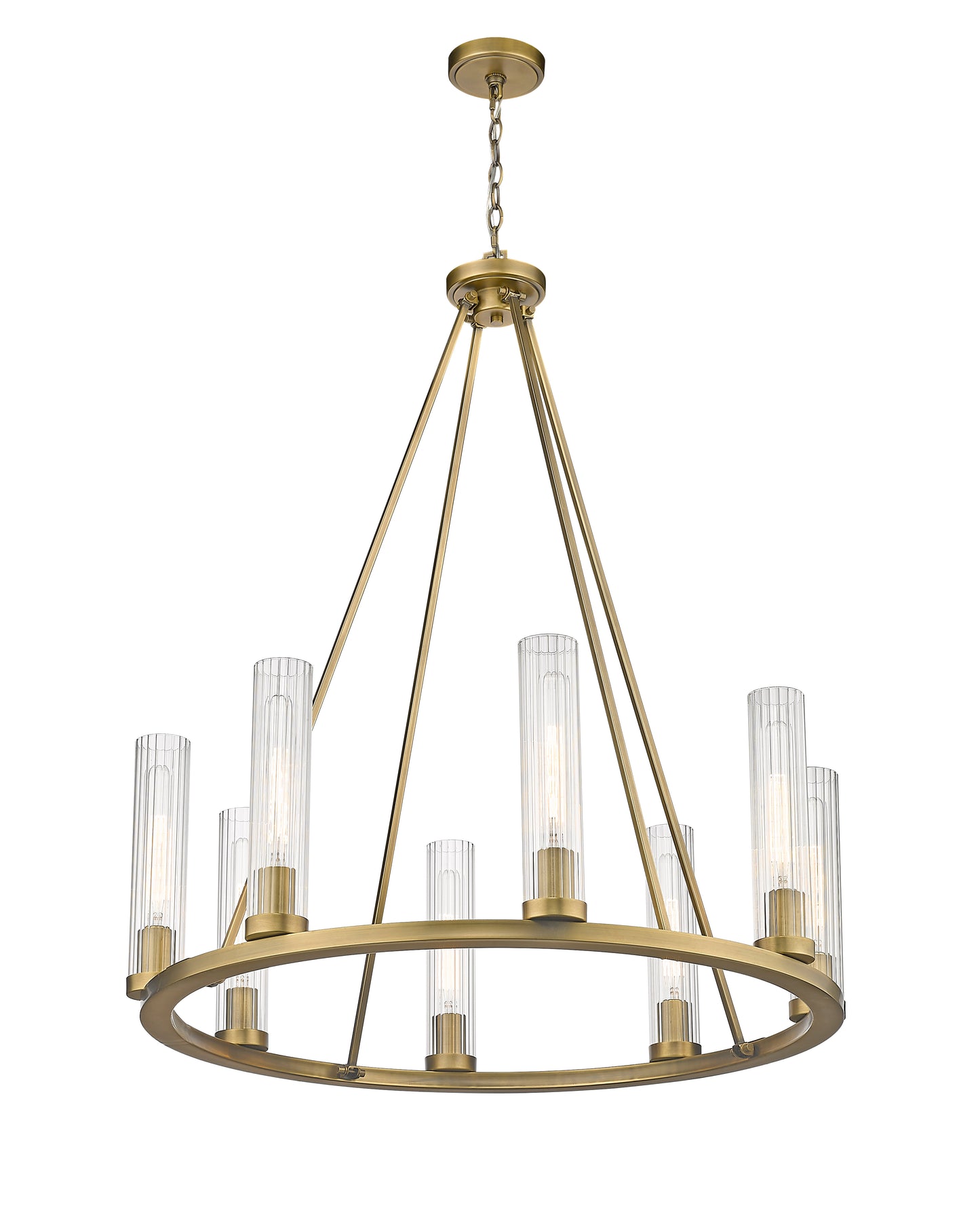 3031-8RB - Beau 8 Light 33" Chandelier - Rubbed Brass