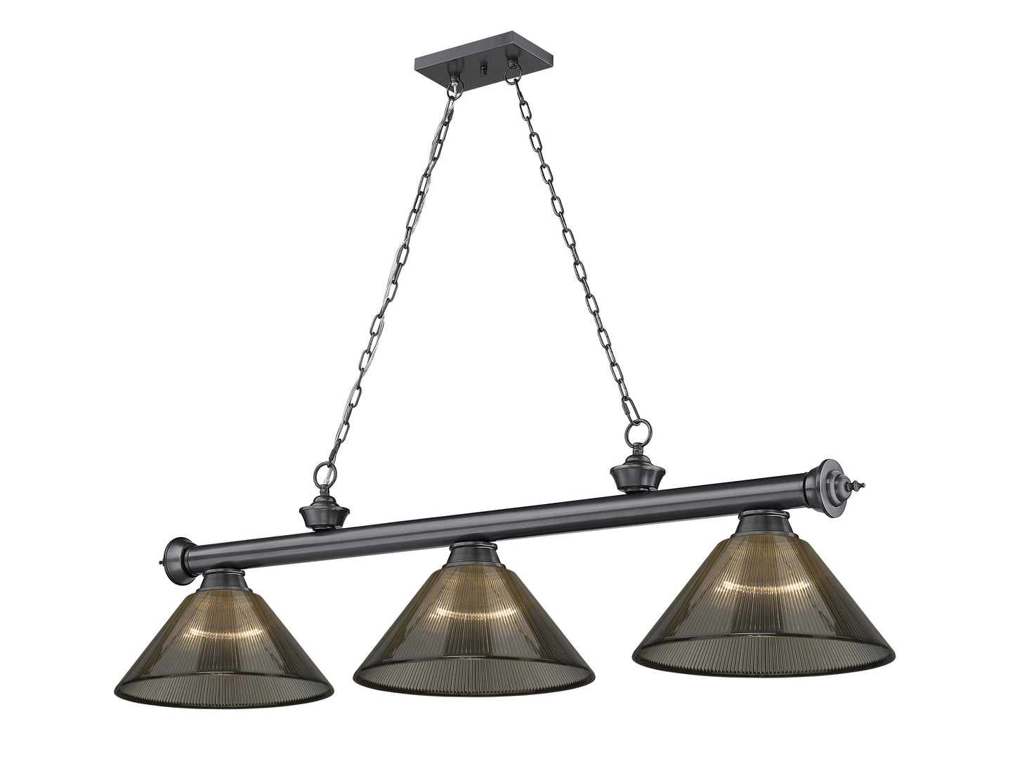 2306-3BP-ARS - Cordon 3 Light 57" Billiard - Bronze Plate