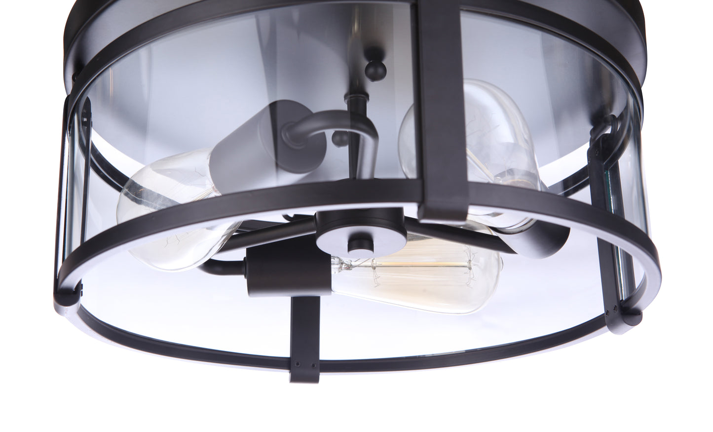 55383-FB - Elliot 3 Light 13" Wide Flush Mount - Flat Black