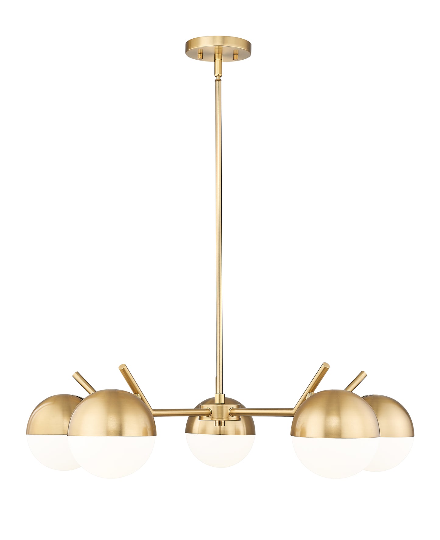 7517-5MGLD - Realm Sphere 5 Light 32" Chandelier - Modern Gold