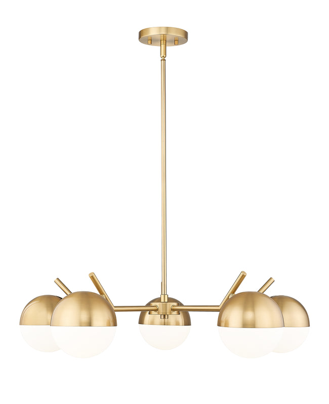7517-5MGLD - Realm Sphere 5 Light 32" Chandelier - Modern Gold