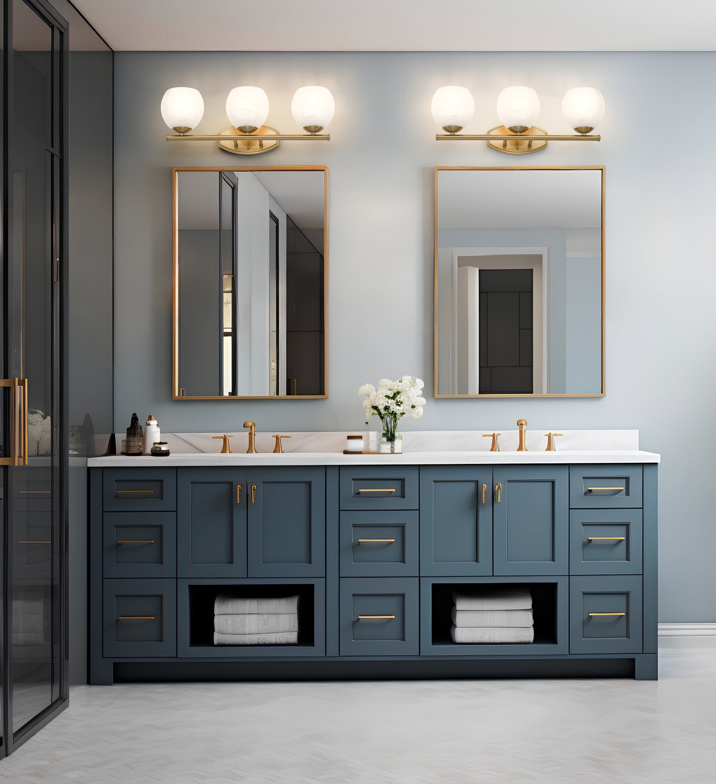1963-3V-MGLD - Colette 3 Light 24" Vanity - Modern Gold