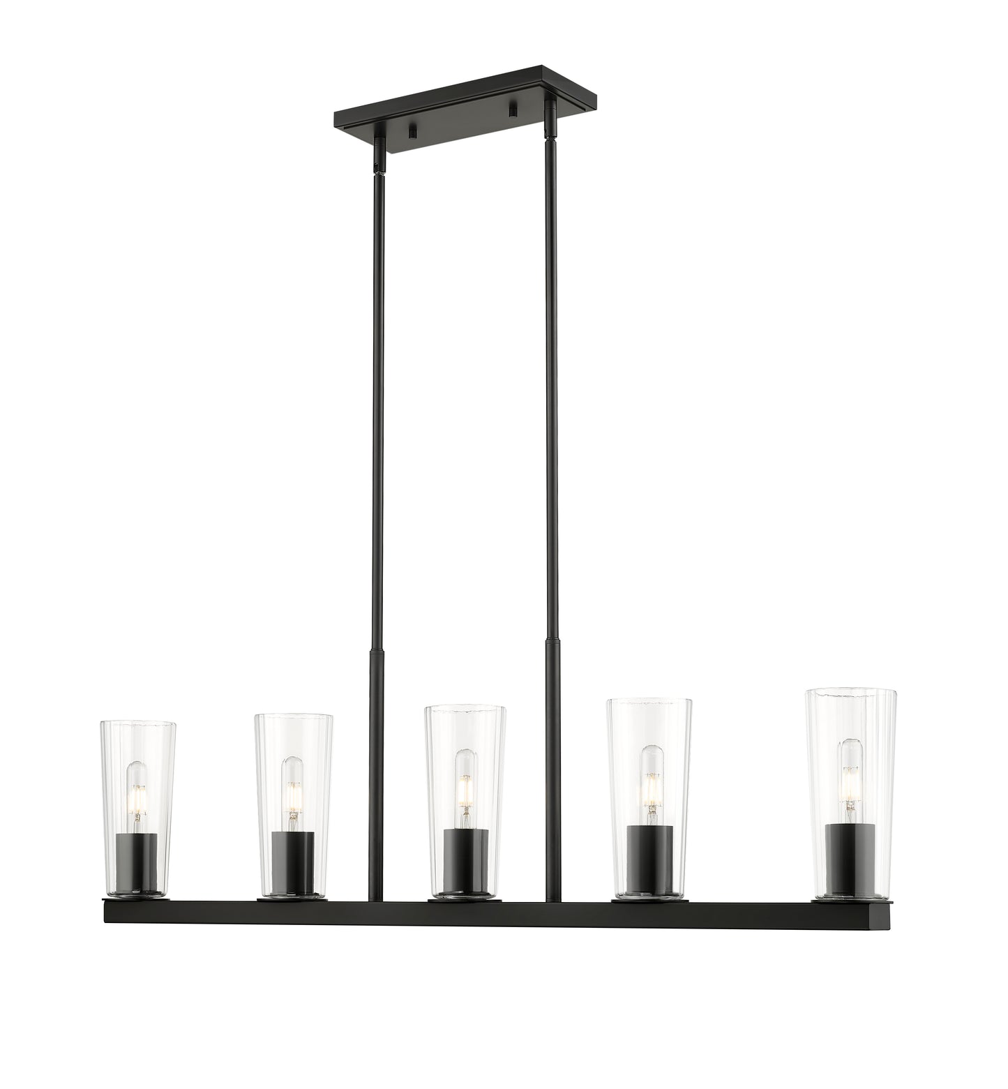826-5L-MB - Titus 5 Light Linear 44" Chandelier - Matte Black