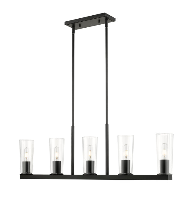 826-5L-MB - Titus 5 Light Linear 44" Chandelier - Matte Black