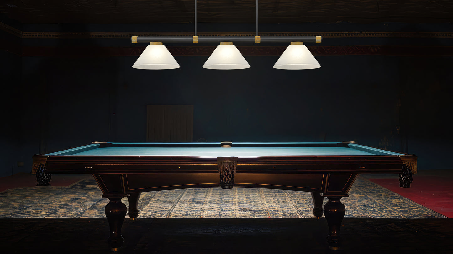 3050-3MB-RB-AWL14 - Vanguard 3 Light 58" Billiard - Matte Black / Rubbed Brass