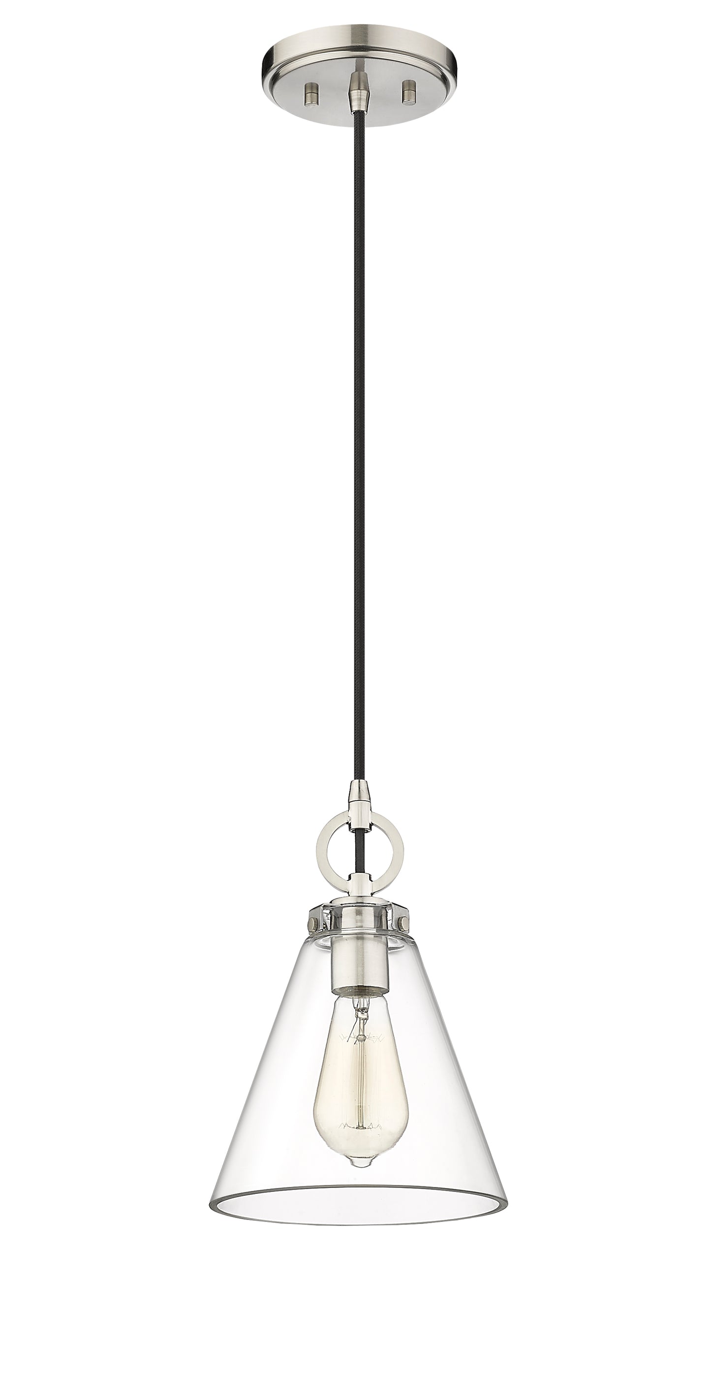 3034P8-BN - Harper 1 Light 8" Pendant - Brushed Nickel