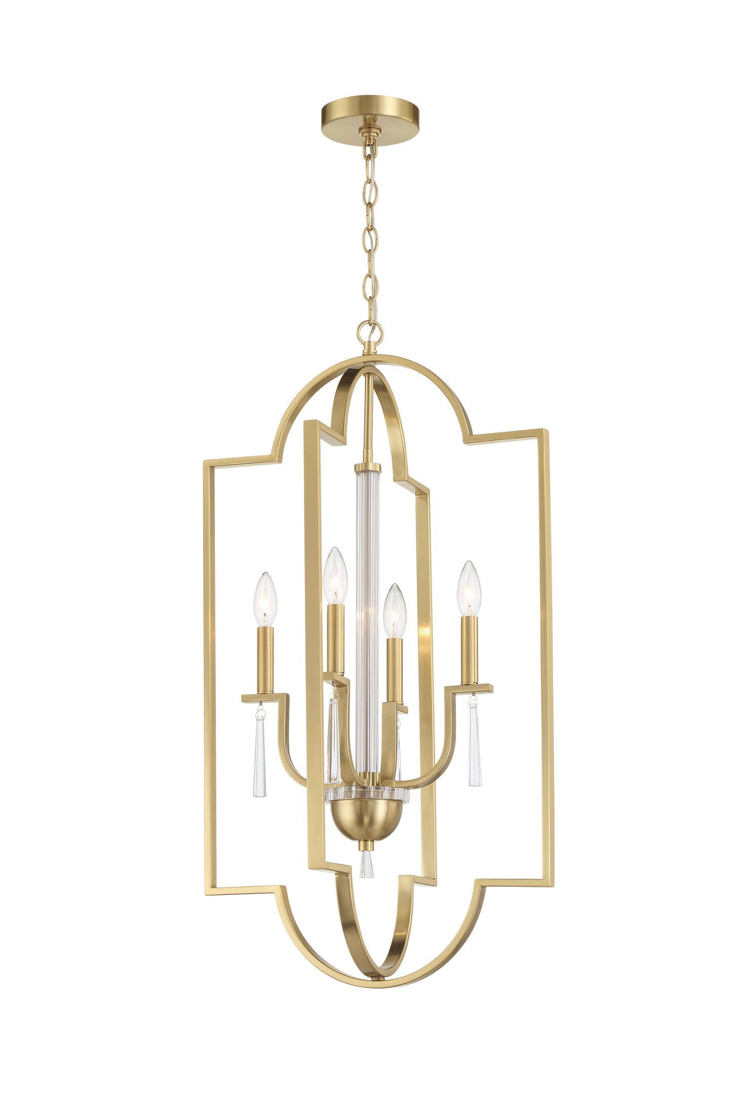 58234-SB - Fortuna 4 Light 19" Wide Foyer Light - Satin Brass
