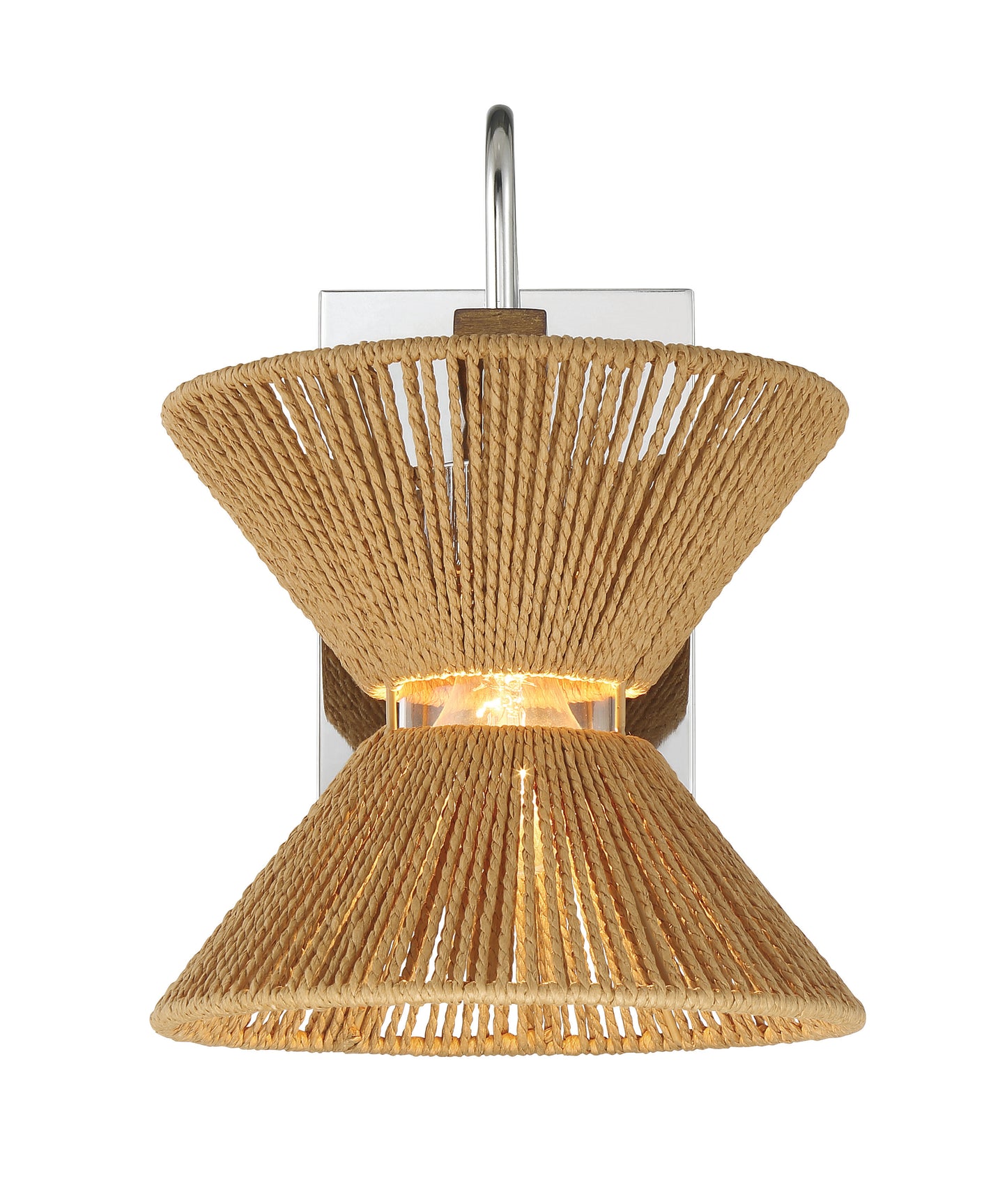 58561-CHWAL - Serena 1 Light 12.13" High Wall Sconce - Chrome / Walnut