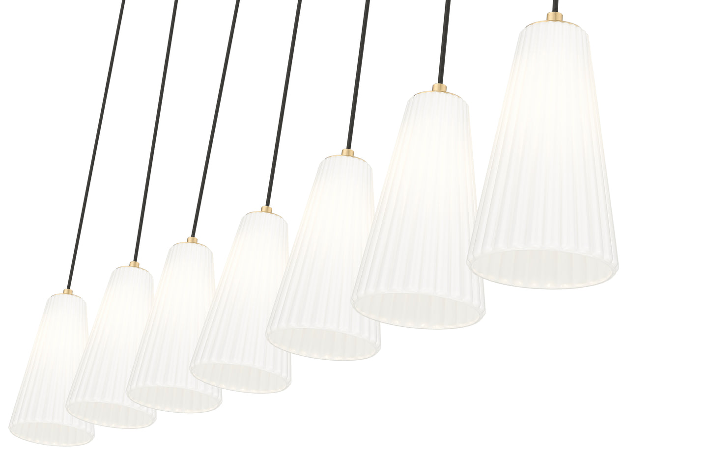 3043P6-7L-MGLD - Farrell 7 Light Linear 54" Chandelier - Modern Gold
