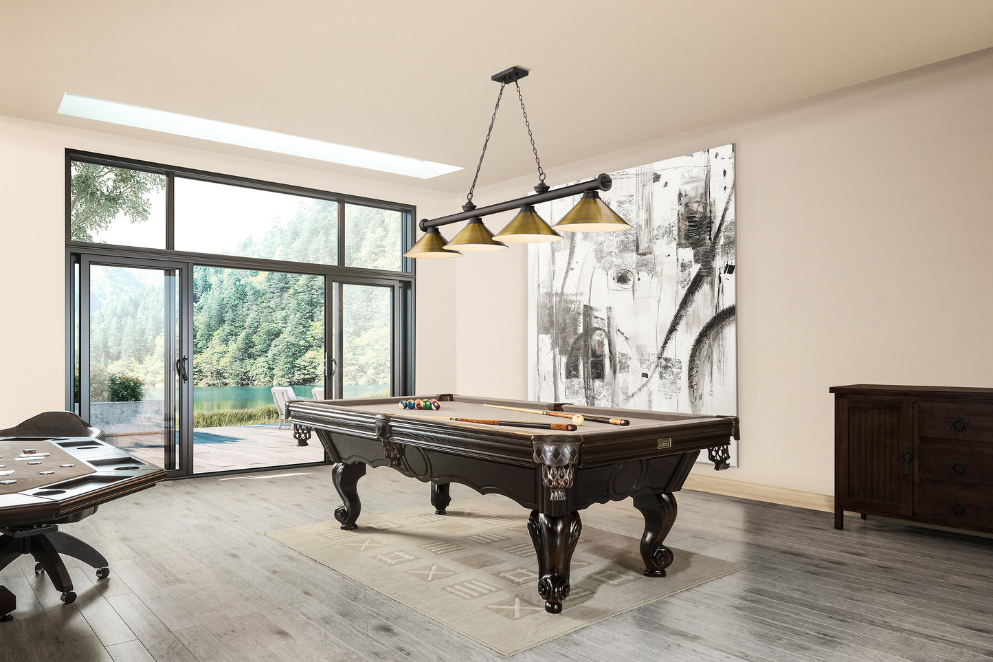 2306-4BRZ-RB15 - Cordon 4 Light 81" Billiard - Bronze