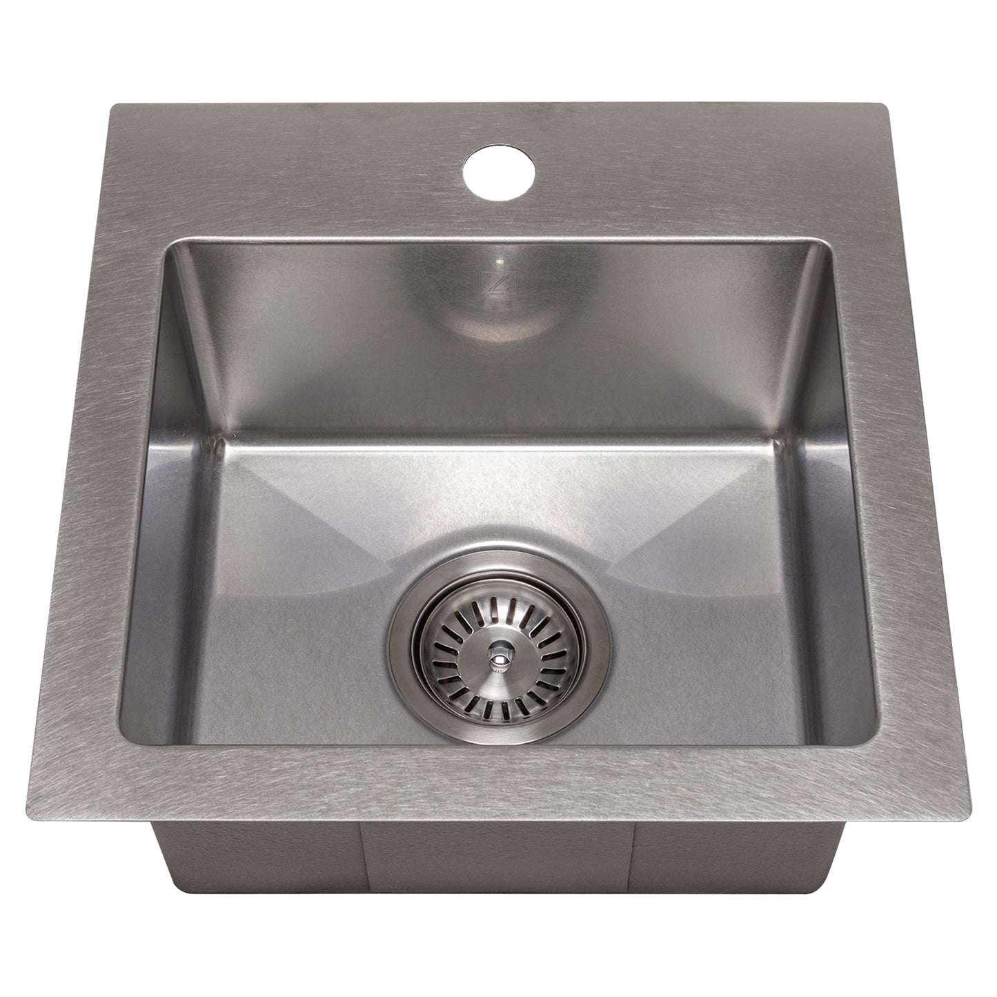 STS-15S - 15" Donner Topmount Single Bowl Satin Stainless Steel Bar Kitchen Sink