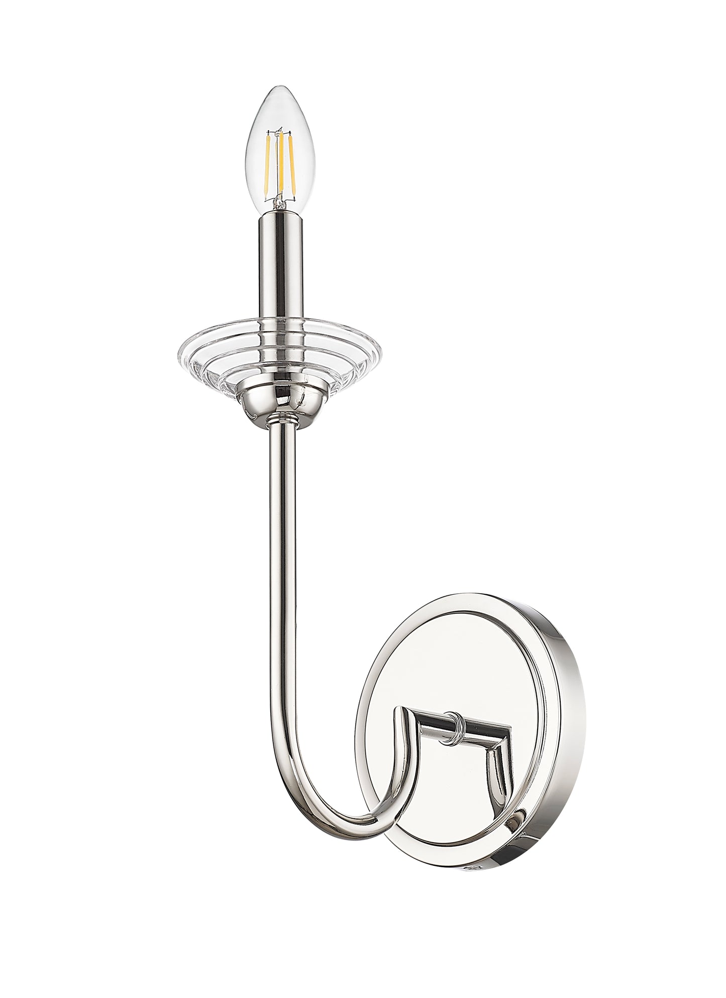 352-1S-PN - Allistair 1 Light Wall 12" Sconce - Polished Nickel