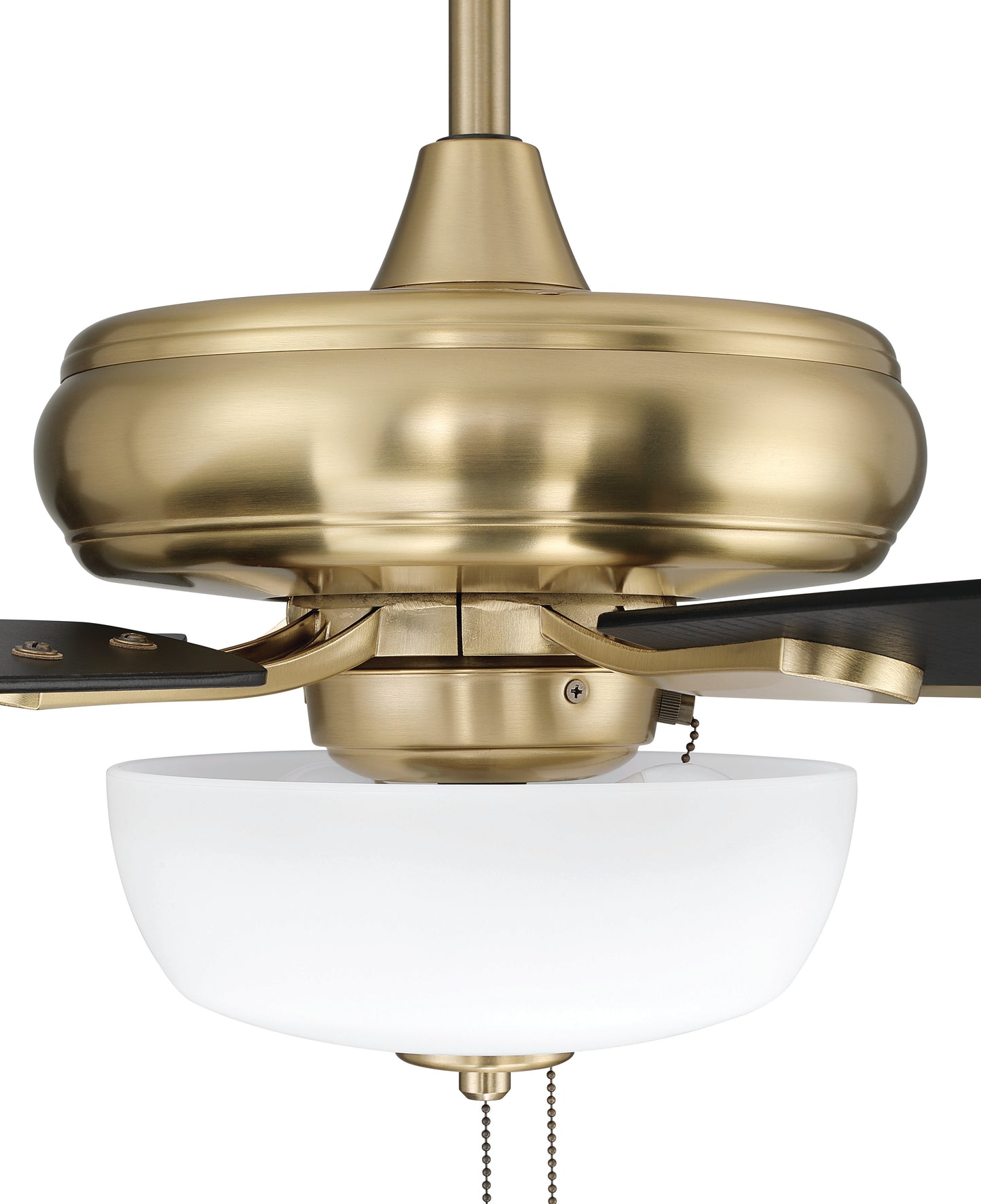 ECF211SB5-BWNFB - EOS 2 Light Frosted White Bowl 52" Ceiling Fan 52" 5 Blade Ceiling Fan with Light Kit - Satin Brass