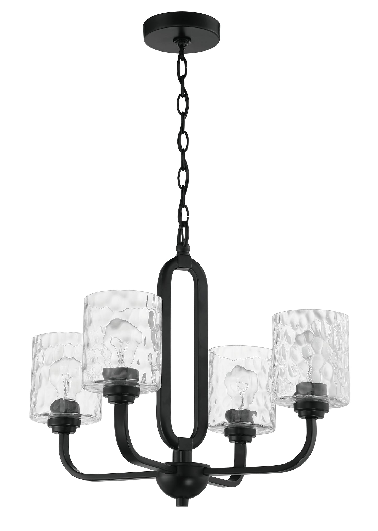 54224-FB - Collins 4 Light 24" Wide Chandelier - Flat Black