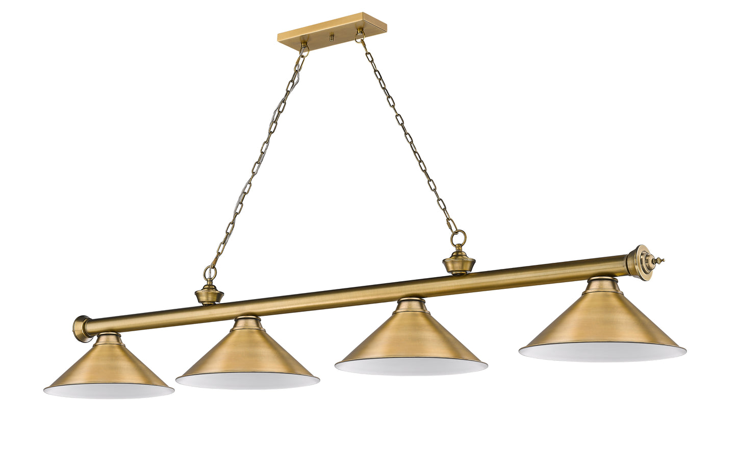 2306-4RB-RB15 - Cordon 4 Light 81" Billiard - Rubbed Brass