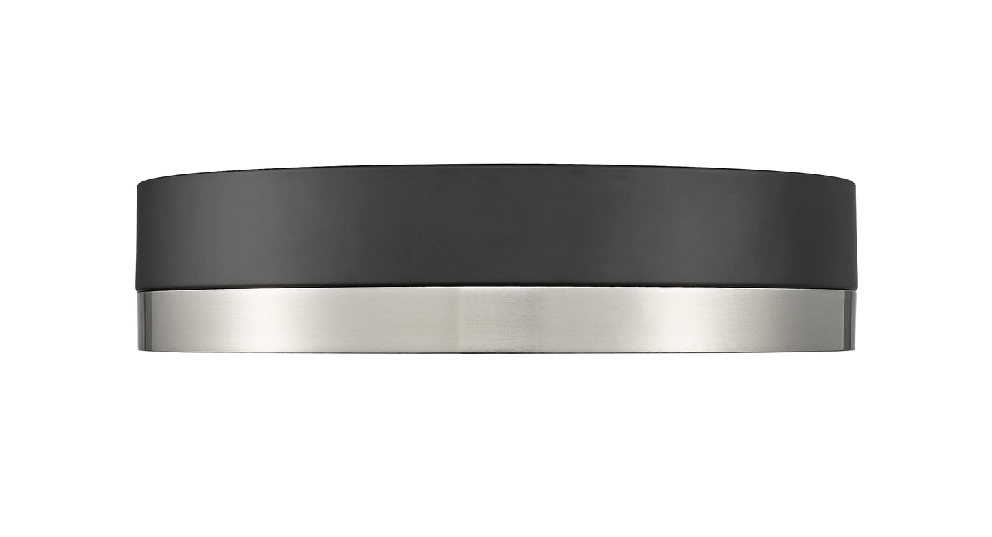 1006F12-MB-BN-LED - Algar 1 Light Flush 12" Mount - Matte Black / Brushed Nickel