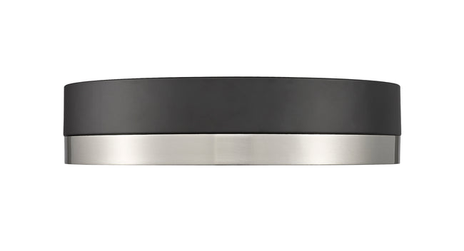 1006F12-MB-BN-LED - Algar 1 Light Flush 12" Mount - Matte Black / Brushed Nickel