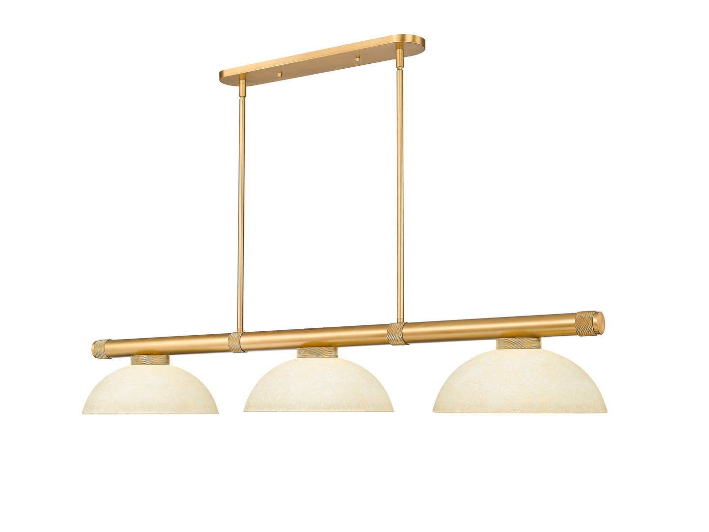 3050-3RB-DGM14 - Vanguard 3 Light 58" Billiard - Rubbed Brass