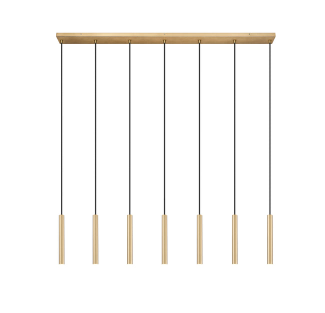 919MP12-7L-MGLD-LED - Forest 7 Light Linear 54" Chandelier - Modern Gold