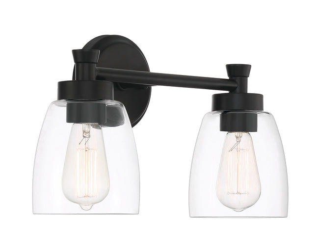 12716FB2 - Henning 2 Light 16" Wide Vanity Light - Flat Black
