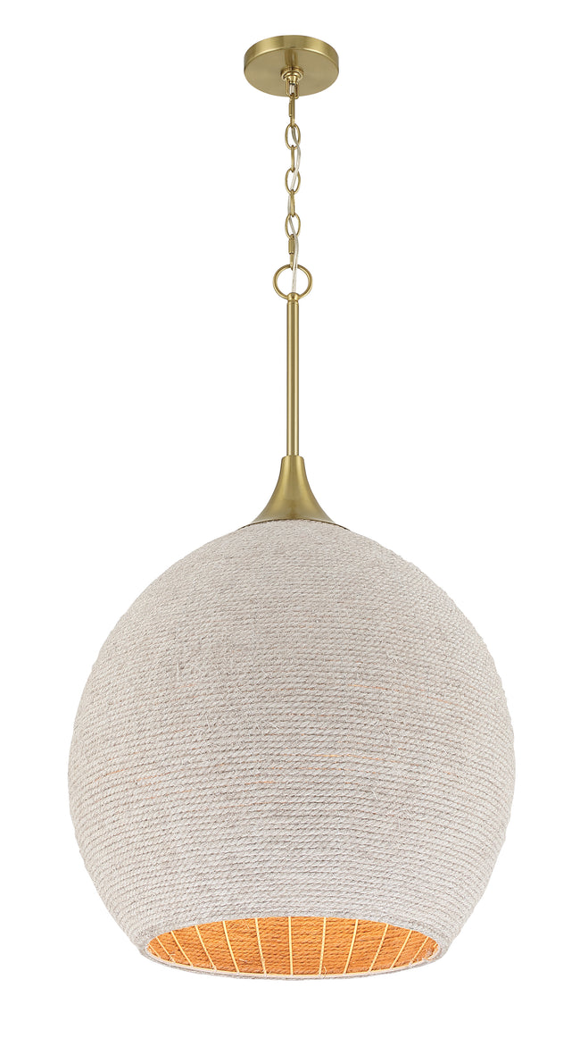61393W-SB - Keira 3 Light 21" Wide Pendant - Satin Brass