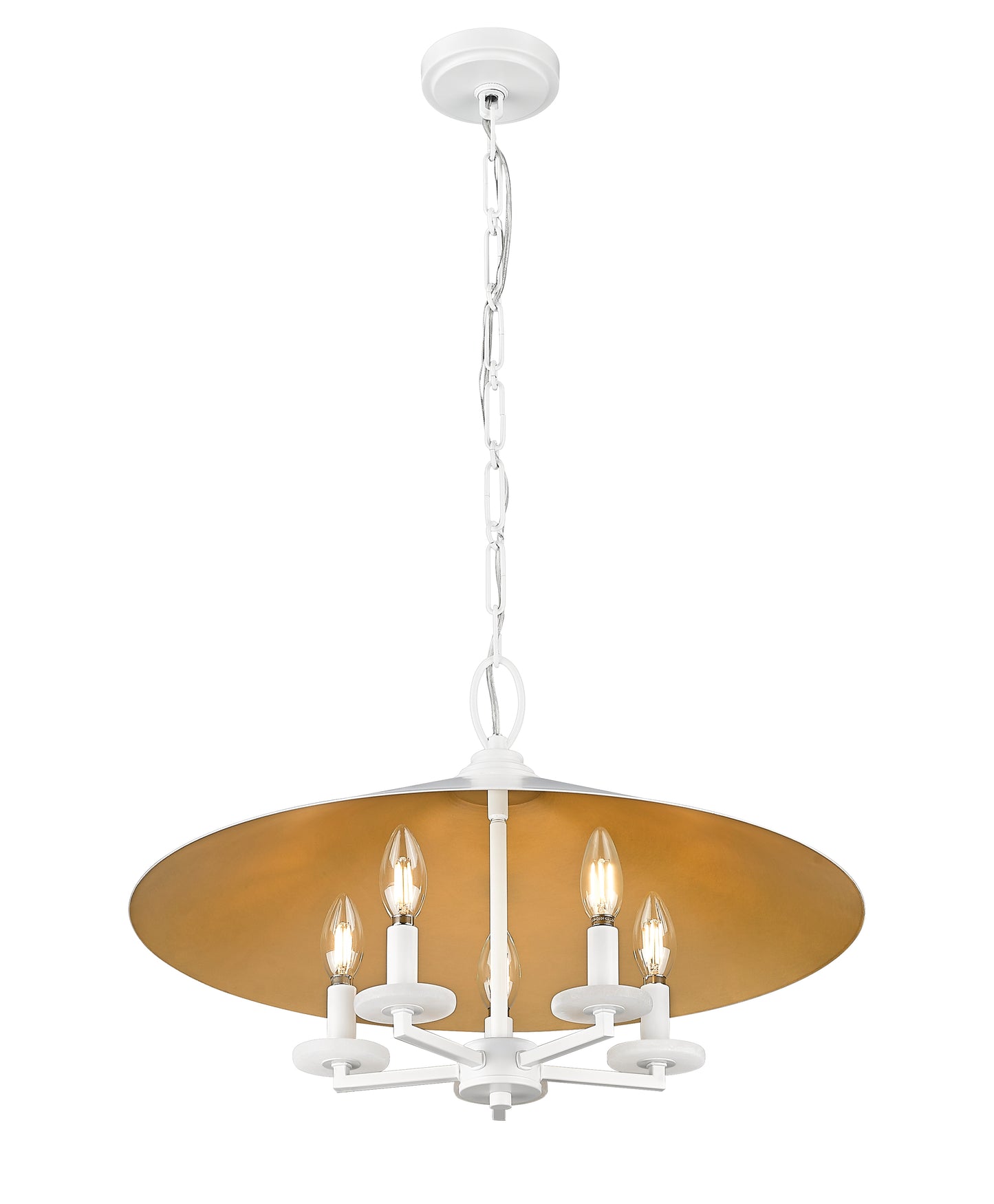 1953-22MW - Rialto 5 Light 22" Pendant - Matte White