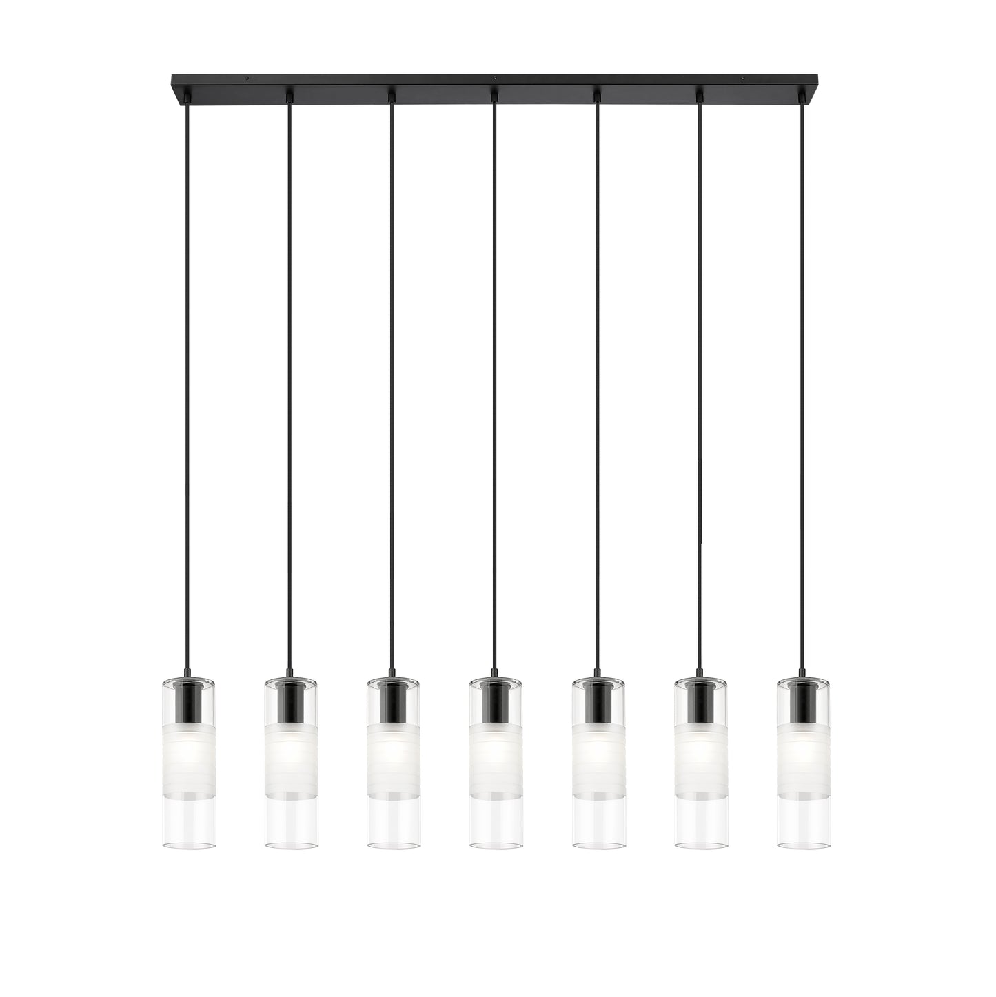 824P-7L-MB - Alton 7 Light Linear 54" Chandelier - Matte Black