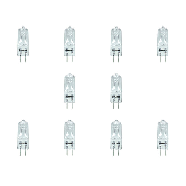 652075 - Dimmable Clear T4 Halogen G6.35 Base Light Bulb - 75 Watt - 2900K - 10 Pack