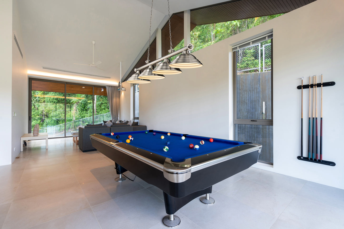 2306-4BN-SBN - Cordon 4 Light 82" Billiard - Brushed Nickel