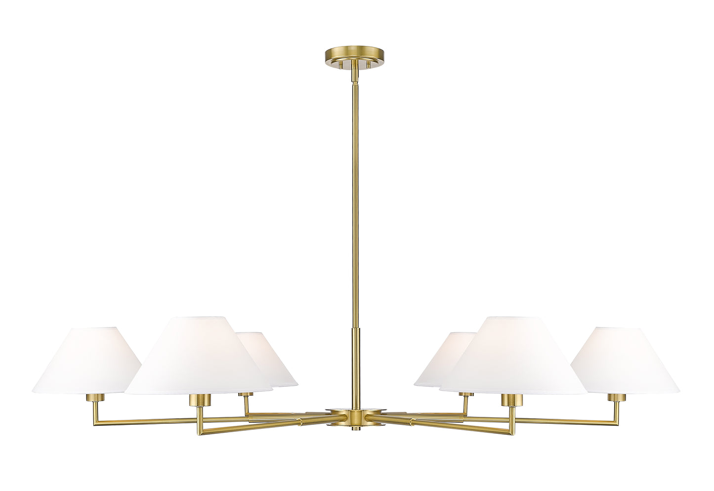 744-63R-LG - Leila 6 Light 63" Chandelier - Luxe Gold