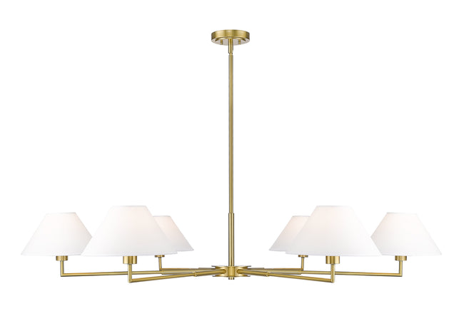 744-63R-LG - Leila 6 Light 63" Chandelier - Luxe Gold