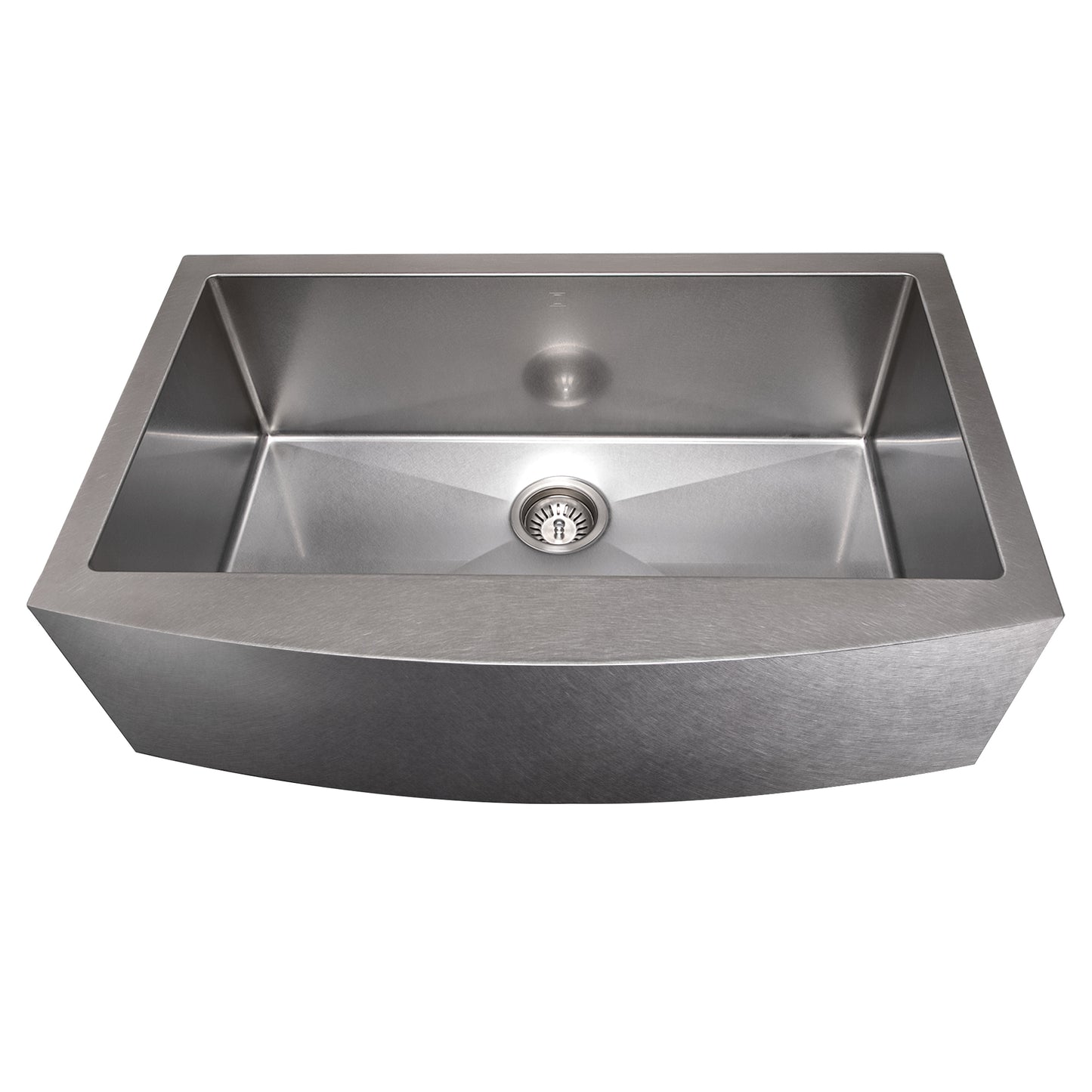 SAS-33S - 33" Vail Farmhouse Apron Mount Single Bowl Satin Stainless Steel Kitchen Sink with Bottom Grid