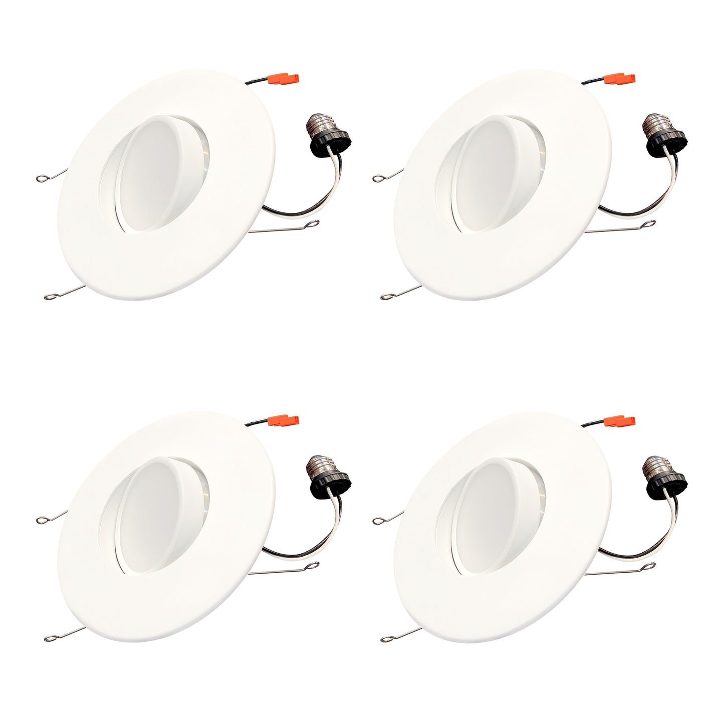 773180 - 14 Watt LED 5/6" DOWNLIGHT ADJUSTABLE RETROFIT W/GIMBAL 2700K WHITE ROUND DIMMABLE JA8 120V-4PK - 4 Pack