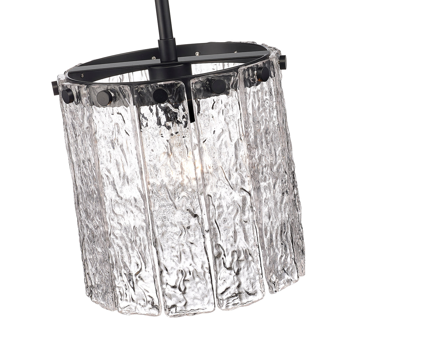 1943P8-MB - Glacier 1 Light 8" Pendant - Matte Black