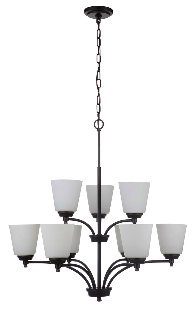 50229-FB-WG - Tyler 9 Light 32" Wide Chandelier - Flat Black
