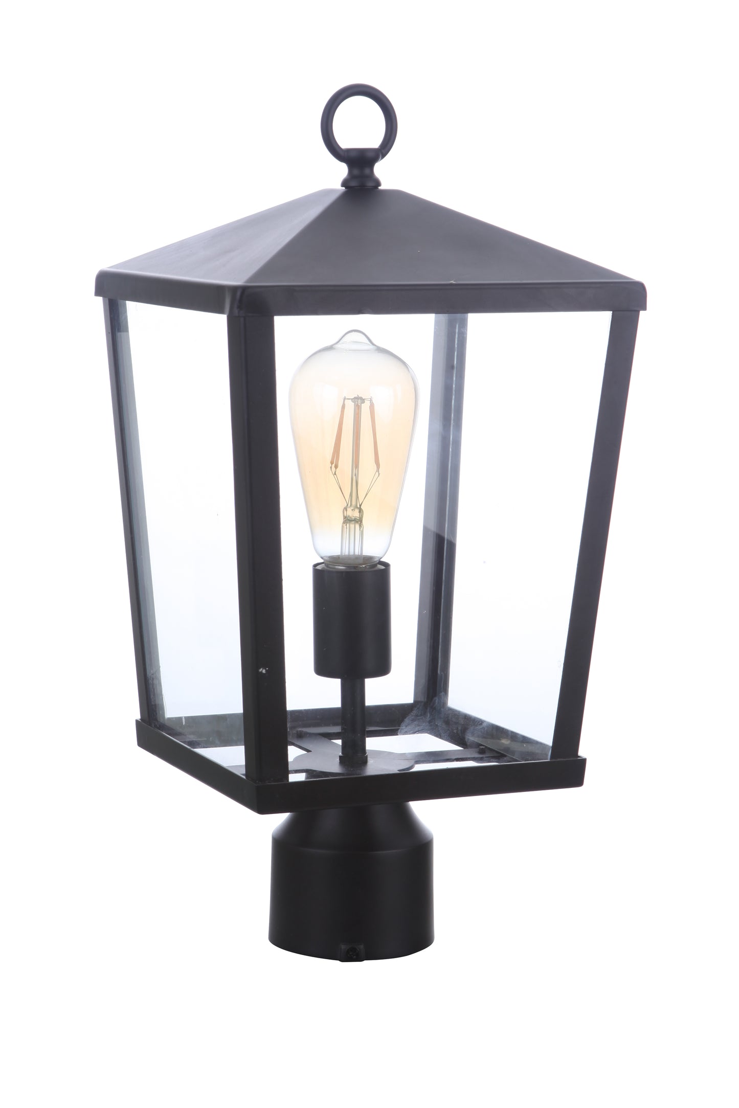 ZA4615-MN - Olsen 1 Light 16" High Post Mount - Midnight