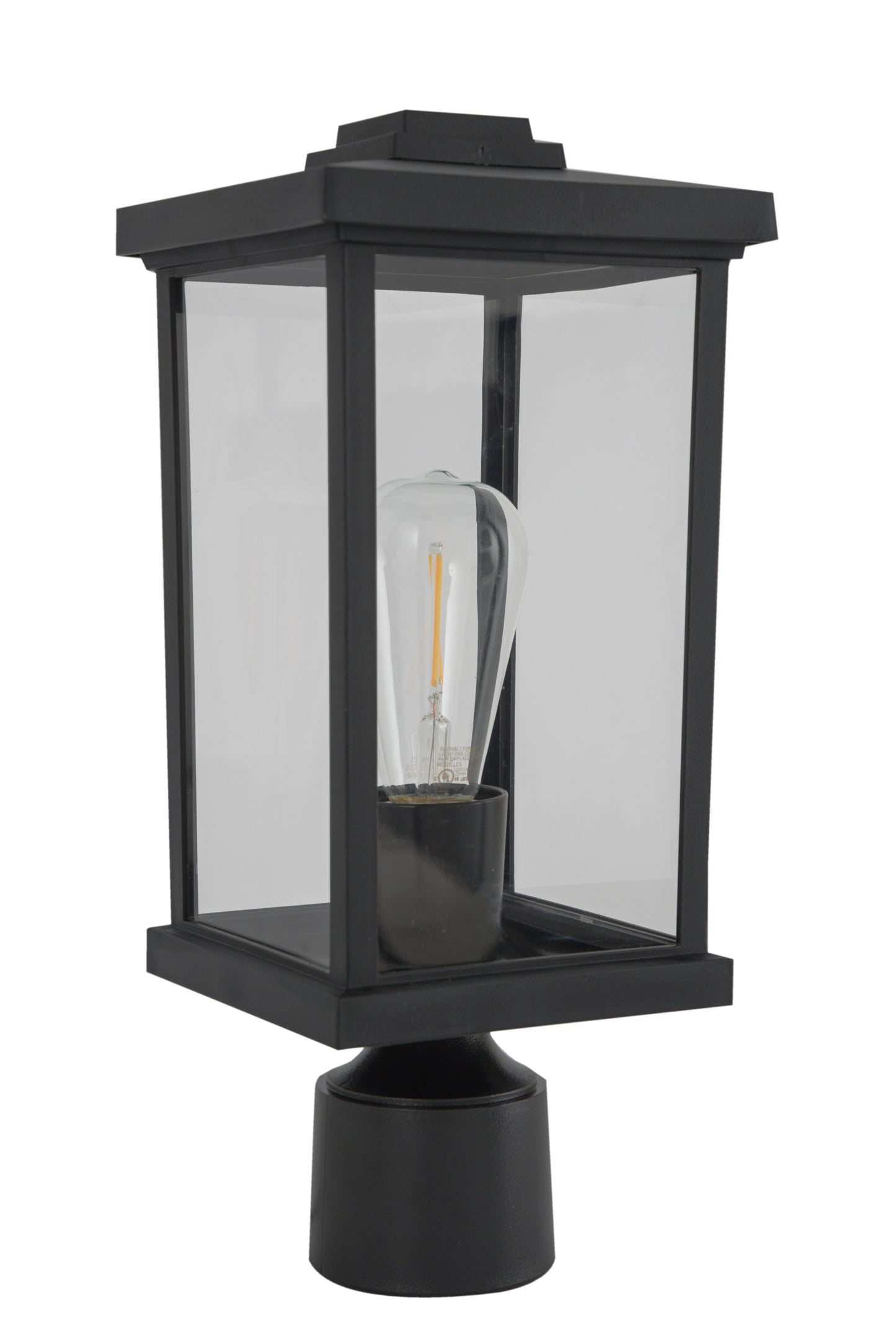 ZA2415-TB-C - Resilience Lanterns 1 Light 15" High Post Mount - Textured Black
